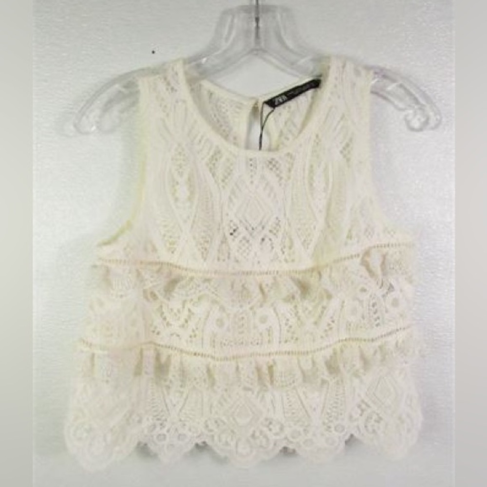 Zara ruffled top NWT -XS
